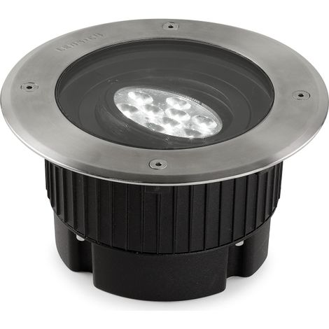 LEDS C4 - Empotrable de suelo IP65-IP67 Gea Power LED Round ø180mm LED 22 Blanco cálido - 3000K ON-OFF Acero inoxidable AISI 316 1101lm