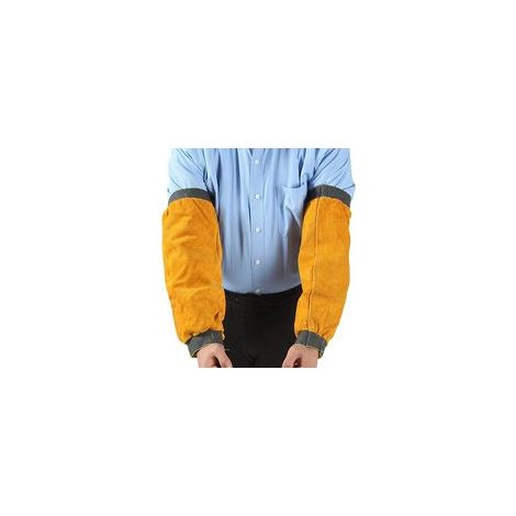 Manchons De Soudure En Cuir, Manchons À Souder En Cuir Pour Hommes & Femmes, Manchons Jardinage De Protection Des Bras Résistants À La Chaleur Et Flamme,39cm Paire Manchon Protection Travail (1/4)