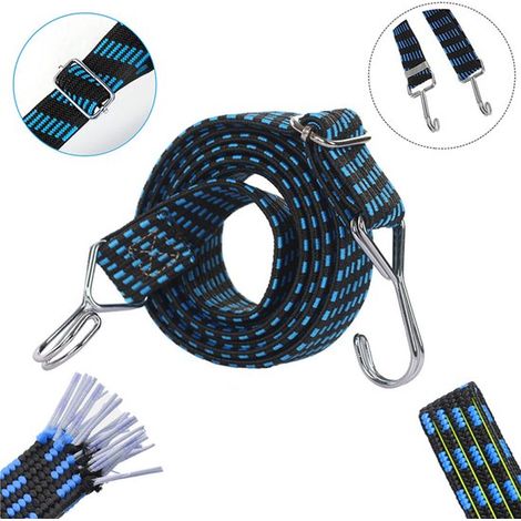 Sangles de fixation pour motos électriques - Cordons et sangles élastiques - Sangles à bagages avec crochets - Sangles de fixation élastiques pour bagages et camping - Pour sécuriser le chargement et  (1/5)