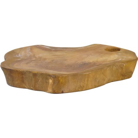 Planche à découper artisanale 30 cm en bois de teck naturel – Grain fin et résistant – Élégante pour présentation et découpe – Meubletmoi