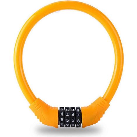 Lock Bike Lock Cable Coiled Secure 4-Digit Password Setting Bike Lock for Bicycle Mountain Bik Outdoors (1/3)