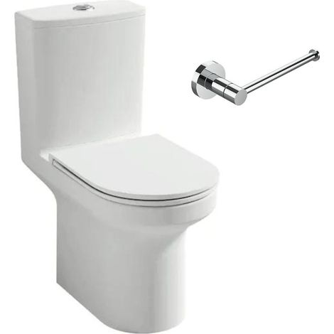 JACOB DELAFON Pack WC au sol blanc sans bride Elite avec abattant extraplat fermeture douce avec porte-rouleau classique (1/3)