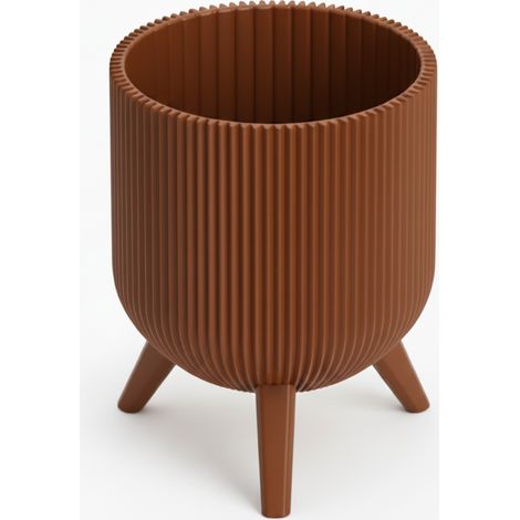 Pot de fleurs marron sur pieds, couvercle de style scandinave moderne (1/3)