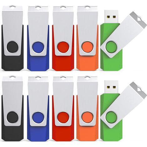 Lot de 10 Clés USB 32 Go 10 pièces colorées Clé USB 2.0 32 Go Clef USB en Gros Cle USB pour Ordinateur Portable PC Multipack (1/5)