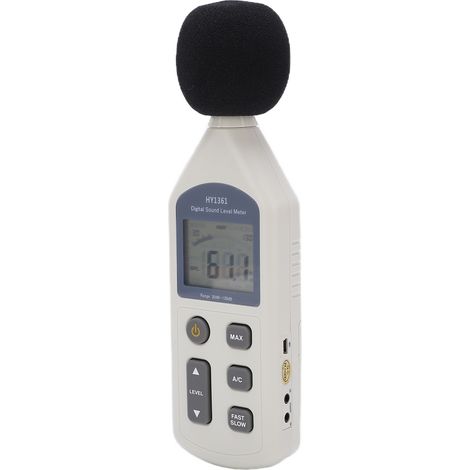 Sonomètre numérique portable HY-1361 avec écran LCD et port USB, enregistreur de bruit (30-130 dBA / 35-130 dBC). (1/5)