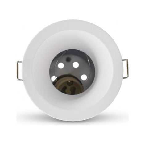 Support de spot BBC rond blanc fixe + douille automatique Basse luminance (1/5)