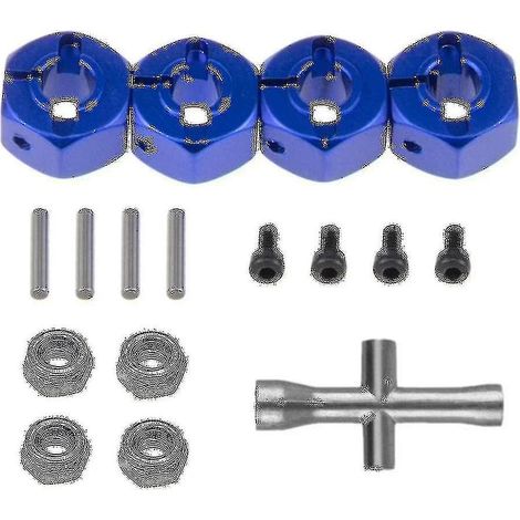Adaptateur de moyeu hexagonal en métal de 12 mm, écrou de blocage à bride M4, clé Phillips, compatible avec les modèles RC 1/10 VXL 2WD. (1/5)