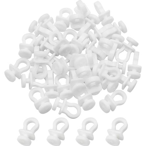 100 Pcs Crochet de Rideau Rail Glisseur Rail Rideau Poulie à Rideaux en Plastique Blanc pour Rideau de Douche Porte et Fenêtre