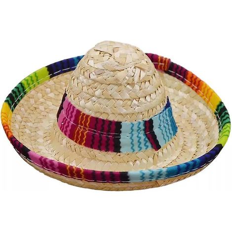 chapeau De Paille Pour Animal De Compagnie, Chapeau De Soleil Pour Chat Mini Paille Mexicain Sombrero En Paille Tresse Avec Ajustement En Corde De (1/5)