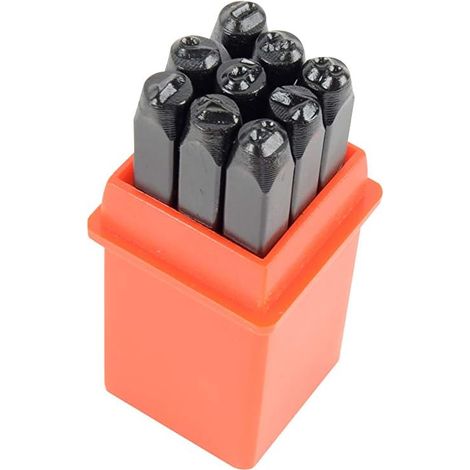 1 Jeu de chiffres à frapper, 4 mm, acier, boîte plastique, bricolage (1/4)