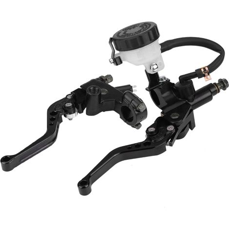 Ensemble de leviers de réservoir de maître-cylindre d'embrayage de frein de moto universel 7/8 "(22mm) noir (1/5)