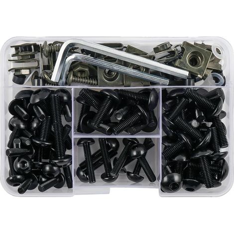 Kit de tornillos para carenado, aluminio resistente, fácil instalación, negro. (1/2)