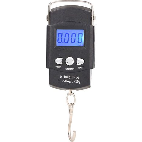 Balance électronique pour hameçons, balance de pêche numérique suspendue, 50 kg, mètre ruban de 1 m-AquaForge