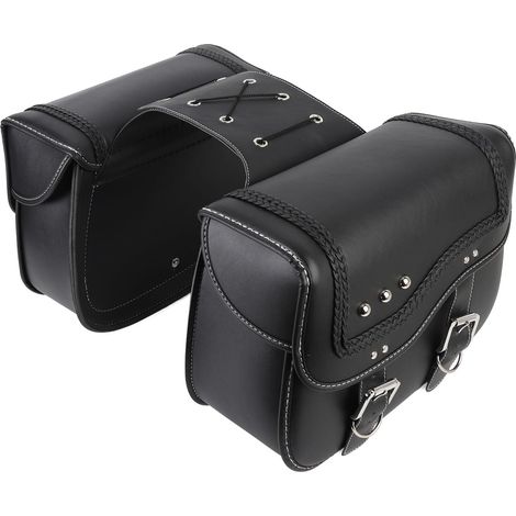 Sacoches de Moto en Cuir PU, étanches, capacité de 30l, élégantes, Sacs à Bagages Latéraux pour Motocyclistes Universels (1/5)