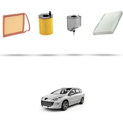 Kit tagliando 4 filtri compatibile con Peugeot 308 1.6 Hdi 82kw Dal 2010 (1/5)