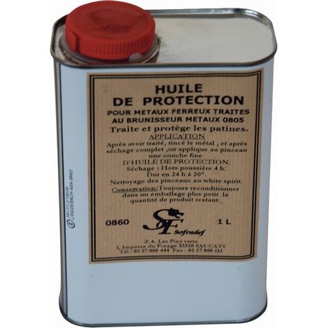 Deco Fer Forge – Huile de protection pour métaux 1L – Traite et protège les patines – Application au pinceau – Usage intérieur