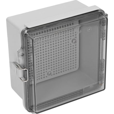 Boîte de jonction étanche IP67, couvercle transparent à charnière, boîtier électrique en plastique ABS avec plaque de montage pour extérieur (1/5)