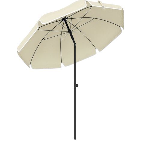 Wasserabweisender, neigbarer Sonnenschirm (150 cm Durchmesser) mit Sandanker und beigefarbener Tragetasche