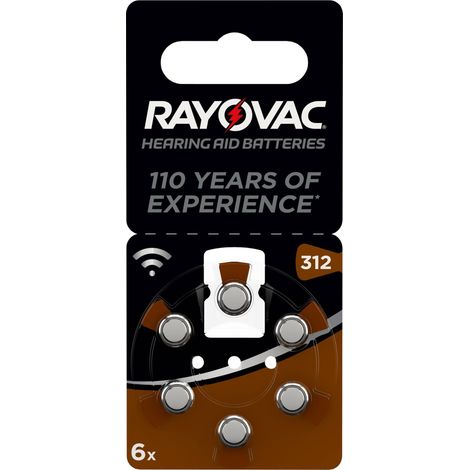 10,0 x PILE POUR APPAREIL AUDITIF RAYOVAC 312 VARTA (1/3)