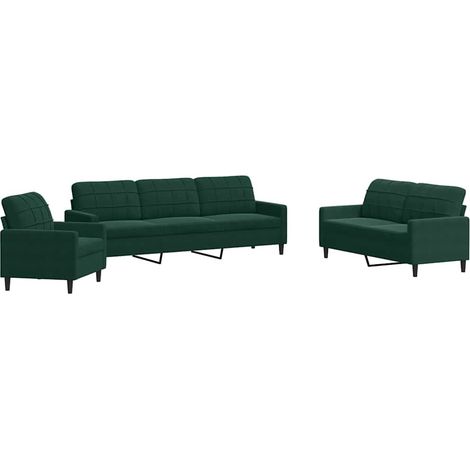 Maison Exclusive - Set di Divani 4 pz con Cuscini Verde scuro in Velluto