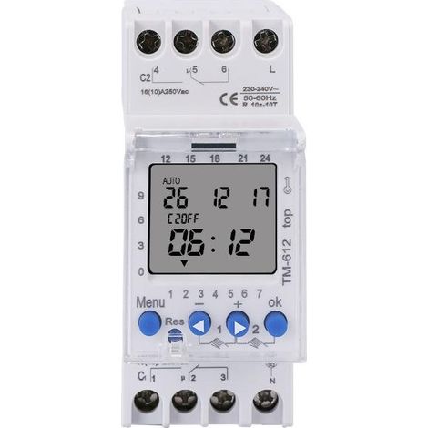 BEBUSINGOTO Temporizador de dos canales, reloj modular de 220 V, 7 días, 24 horas, temporizador de piscina programable, interruptor digital electrónico LCD, reloj digital (1/4)