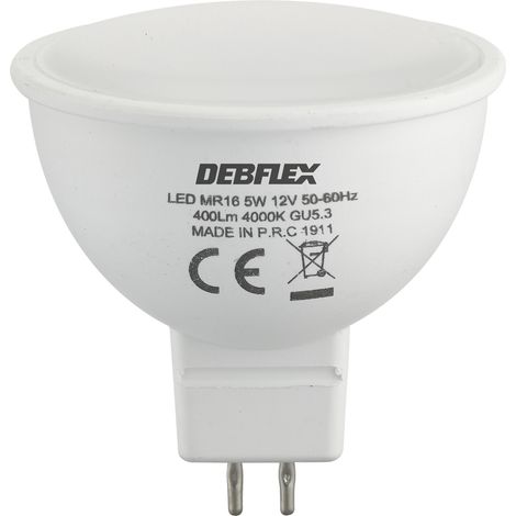 DEBFLEX - AMPOULE SPOT MR16 SMD VERRE TRANSPARENT GU5.3 5W 4000K 400LM - 600471