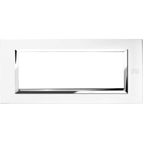 Placca expì metallo bianco perla, 6 moduli urmet 13906.bp