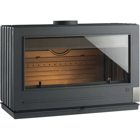 Invicta – Poêle à bois fonte 12kW anthracite – Longueur max bûche 80 cm – Rendement 75% – Évacuation des fumées arrière ou dessus