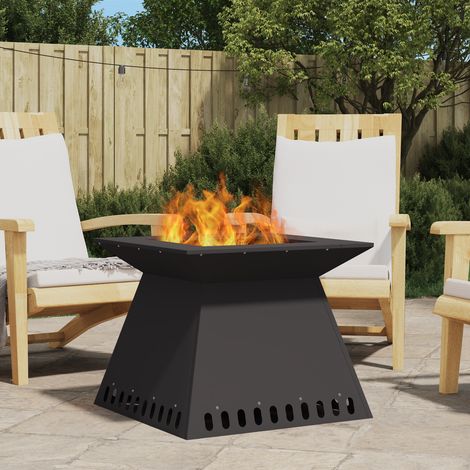 vidaXL Fire Bowl Black 60 x 60 x 50 cm Weathering Steel (1/5)