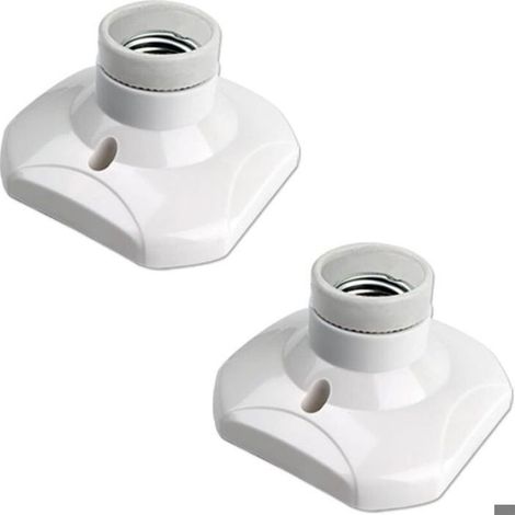 HOXILEELEOLot 2 Prese di Vite E27 230V AC, Staffa Lampadina a LED Zoccolo di Plastica E27 per lampada da Soffitto, Lampada da Parete e Illuminazione (1/5)