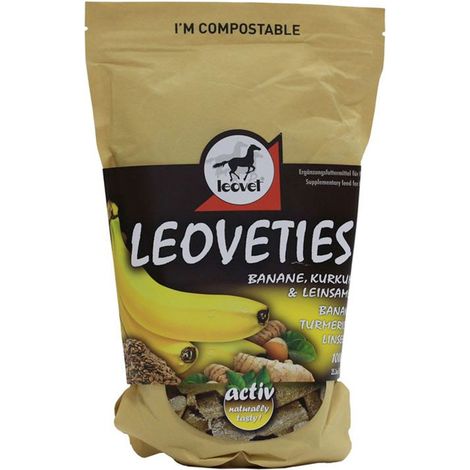 Biscotti Leovet per cavalli al gusto banana, curcuma e semi di lino da 1 kg