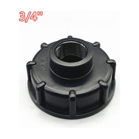 IBC Adapter S60x6 Verschluss für 1000 Liter Tank, 3/4 Zoll (konvexe Ausführung, 6-Punkt-Außengewinde (3/4") verdickt)