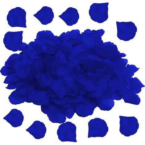 1200 Pétales de rose artificiels, Bleu réaliste, Décoration mariage, Saint Valentin, Anniversaire (1/5)