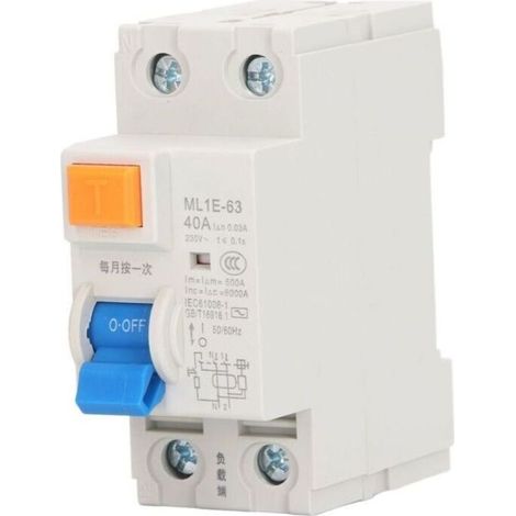 Disjoncteur Différentiel Miniature avec Protection Surtension et Fuite, 1P+N 40A 230V