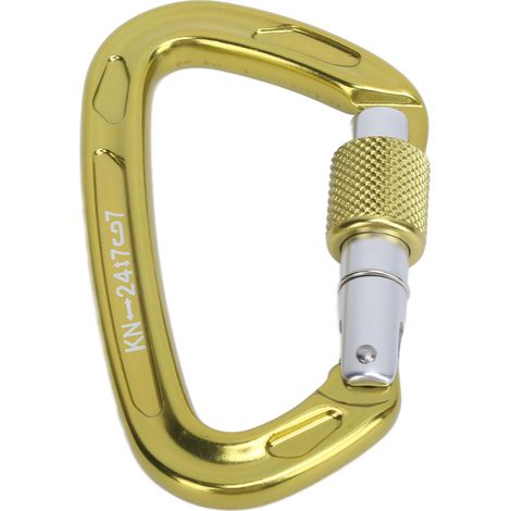 Karabiner Typ D – Einfach zu verbinden, sicher, langlebig, rutschfest – Gelbes Luftfahrtaluminium (1/5)