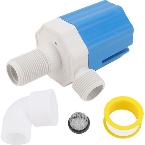 Vanne de contrôle automatique du niveau d'eau, flotteur intérieur en nylon 3/4 po, pour aquarium à énergie solaire, entrée bleue.