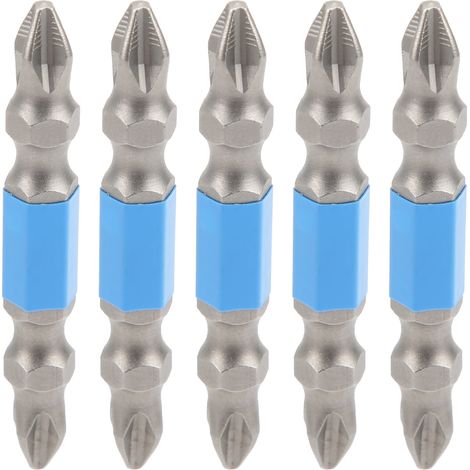 Lot de 5 embouts magnétiques PH2 double face 50mm pour perceuse électrique