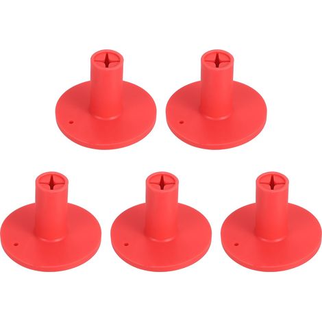 Lot de 5 tees de golf en caoutchouc rouge : porte-balles résistants pour la pratique intérieure et extérieure, idéaux pour les tapis de gazon synthétique des practice. (1/5)