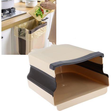 Poubelle murale pliable à suspendre sur une porte d'armoire de cuisine (1/5)