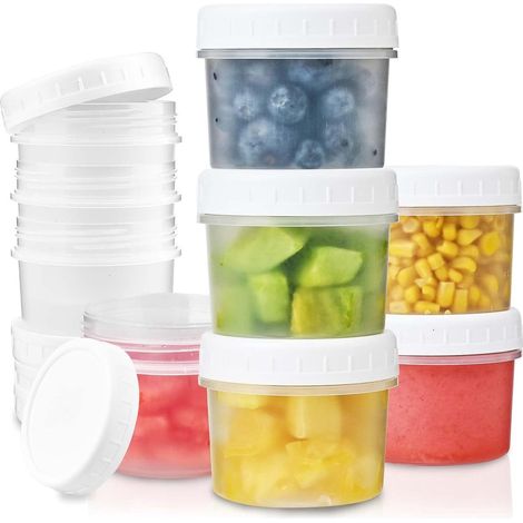 Set da 12 - Bicchieri per alimenti - 160 ml - Contenitori per alimenti - Vasetti per salse - Vasetti per condimenti per insalate - Barattoli per spezie - Vasetto per yogurt - Contenitori per alimenti (1/5)