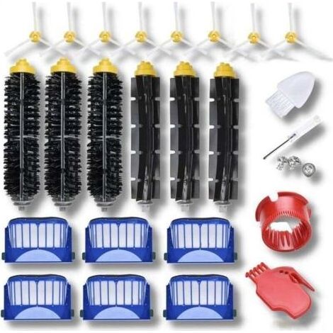 Compatible avec les pièces de rechange pour aspirateurs iRobot Roomba 692 671 676 675 645 655 (ne convient pas aux autres modèles Roomba) Filtre, brosse en caoutchouc, brosse latérale (1/4)