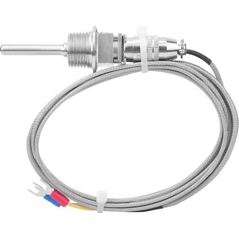 Temperaturfühler Typ K, RTD, Edelstahl-Thermoelement, Temperatursonde 1/2 NPT, abnehmbar, 3-polig