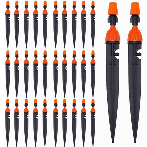 Lot de 40 systèmes d'arrosage Goutte à Goutte et Jet d'eau Double Fonction - Kit d'irrigation Goutte à Goutte - Connecteur pour Tuyau de 4 mm/7 mm (1/5)