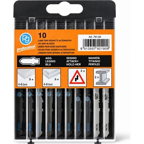 Kit 10 Lame Assortite per Seghetto Attacco Bosch Art. 721.90 Poggi