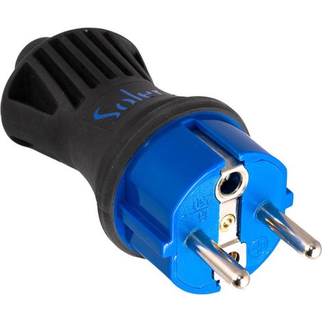 Bipolarer Stecker 16A 250V mit ø4,8mm Spikes Schwarzer Thermoplast 5706CK Solera