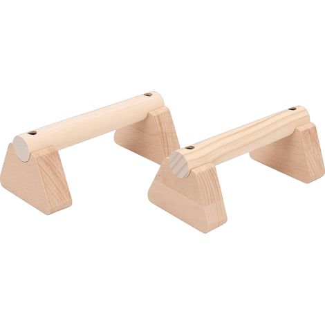 Lot de 2 barres de pompes en bois de hêtre, support et poutre d'équilibre en bois pour exercices à domicile, 20 cm / 7,9 pouces (1/5)