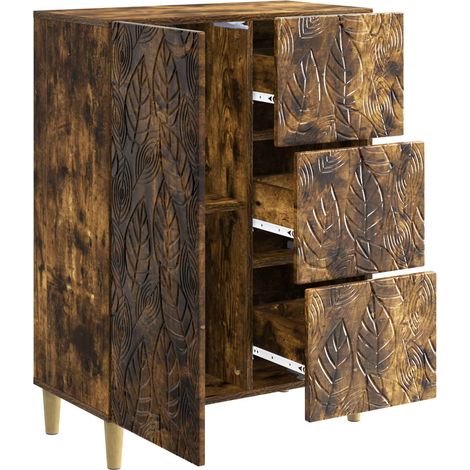 Sideboard/Anrichte/Buffet Geräucherte Eiche 66 x 34,5 x 90 cm Holzwerkstoff LXWW289793 (1/5)