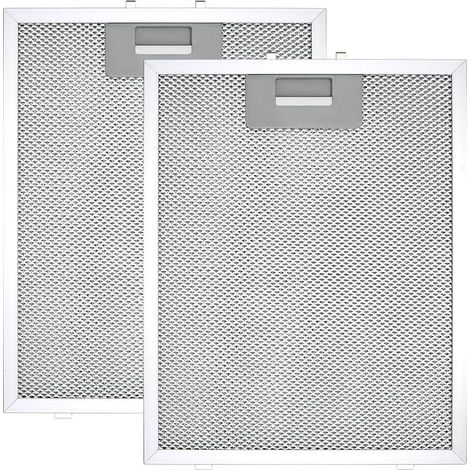 2 pièces Filtre à graisse métallique pour hotte, 300x240x9mm Filtres à graisse métalliques pour hotte argentée, pour hotte de cuisine (1/5)