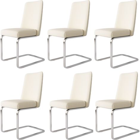 Set di 6 sedie da pranzo in velluto beige, schienale a rombi e gambe in metallo (1/5)