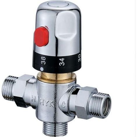 Thermostatische Duscharmatur, 32-mm-Anschluss, einstellbare thermostatische Badarmatur, Mischventil für Warm- und Kaltwasser, sonnig (1/5)
